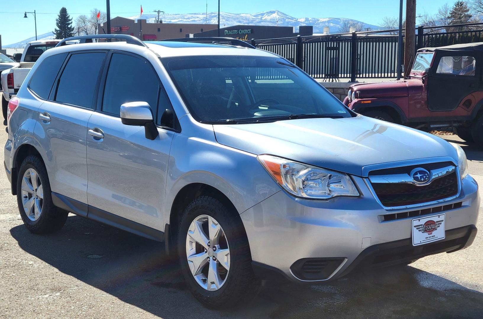 2015 Silver /Black Subaru Forester Premium (JF2SJADC3FH) with an 2.5L H4 engine, Automatic transmission, located at 450 N Russell, Missoula, MT, 59801, (406) 543-6600, 46.874496, -114.017433 - Photo#3